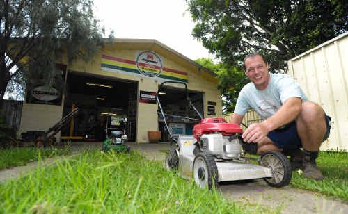Arnetts Mower and Small Motors Service proprietor Nigel Rosser diagnoses a mower’s troubles. Arnetts Mower and Small Motors Service proprietor Nigel Rosser diagnoses a mower’s troubles.